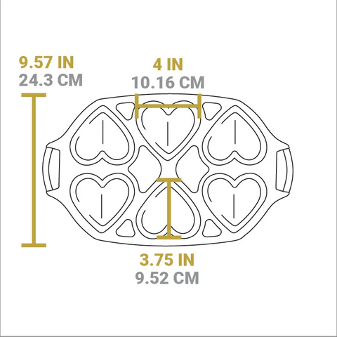 Seasoned Cast Iron Heart Mini Cake Pan