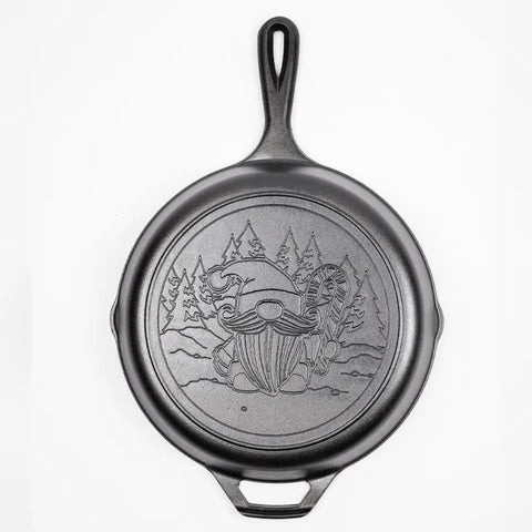 Lodge 10.25 Inch Seasoned Cast Iron Holiday Gnome Skillet 