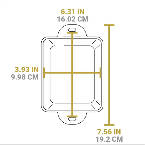 Heat-Treated Rectangular Cast Iron Mini Server 